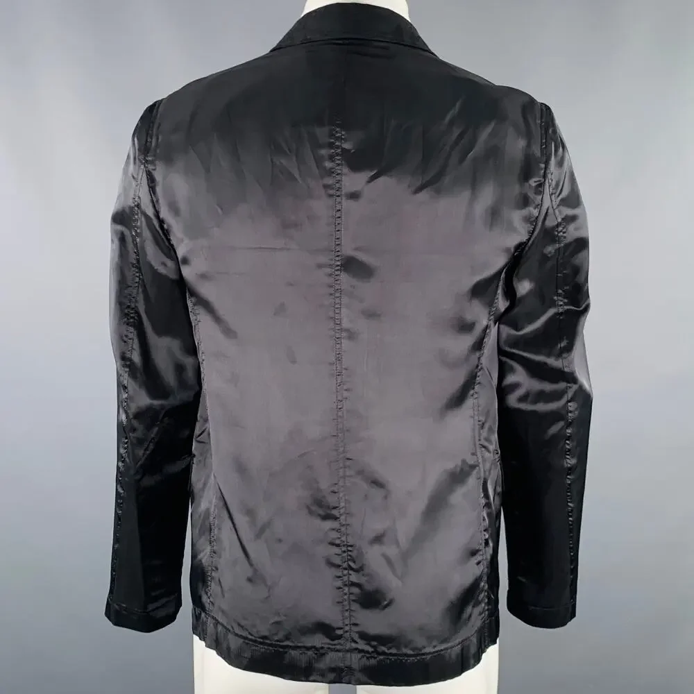 ALEXANDER MCQUEEN Size 40 Black Jacquard Wool Blend Sport Coat